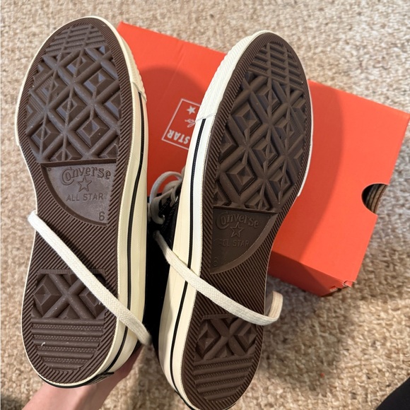 Converse Black and Cream High-Tops - Picture 2 of 4